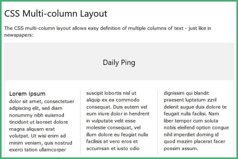 แบ่งพื้นที่เนื้อหาเป็นคอลัมน์ ด้วยคำสั่ง CSS Multiple Columns